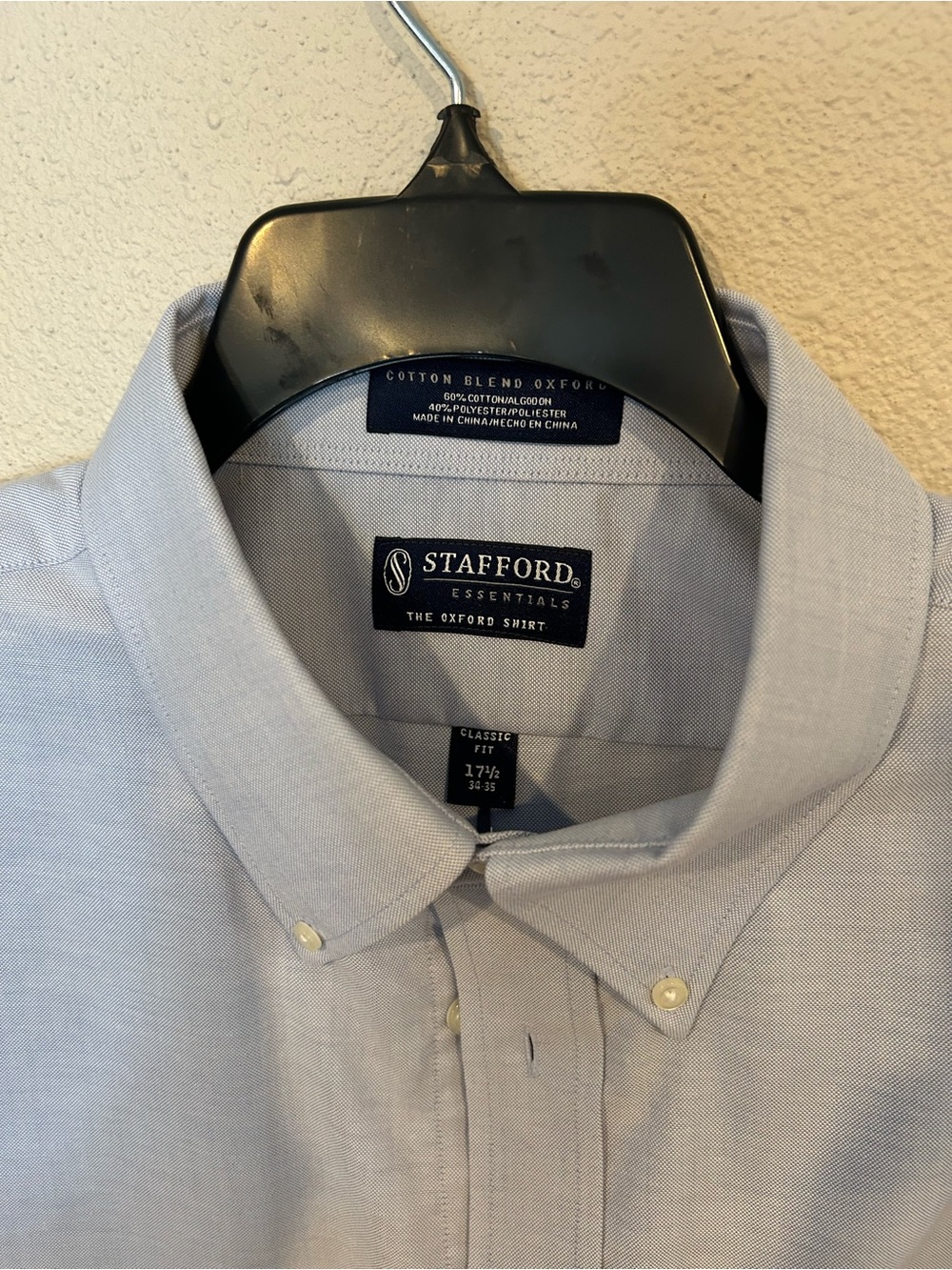 Stafford Light Blue Button-Down Oxford Shirt